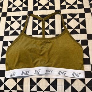 Nike Olive Sports Bra with White Band